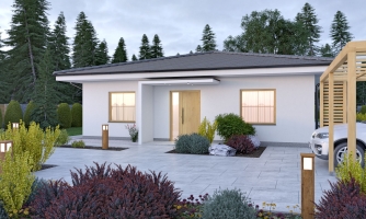 Beautiful masonry 5-room bungalow with a hip roof and a fireplace.